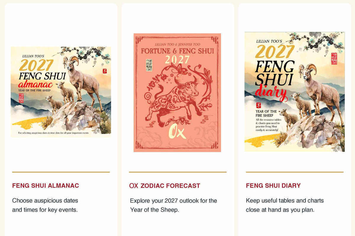 3 BOOKS COMBO - OX - Lillian Too & Jennifer Too Fortune & Feng Shui, FS Diary, FS Almanac 2027 (PRE-ORDER) (Copy)