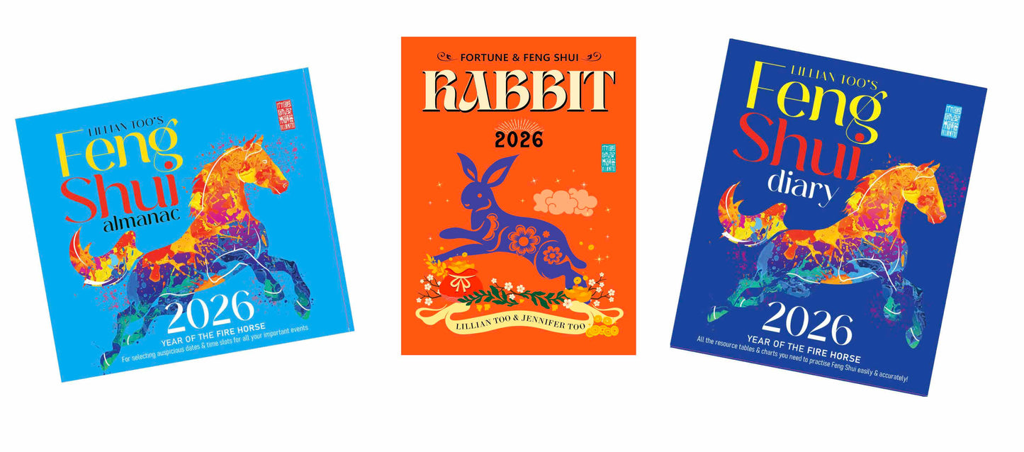 3 BOOKS COMBO - RABBIT - Lillian Too & Jennifer Too Fortune & Feng Shui, FS Diary, FS Almanac 2026 - PRE-ORDER
