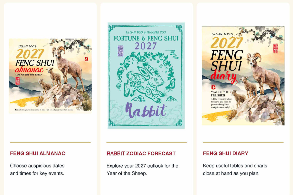 3 BOOKS COMBO - RABBIT - Lillian Too & Jennifer Too Fortune & Feng Shui, FS Diary, FS Almanac 2027 (PRE-ORDER) (Copy) (Copy)