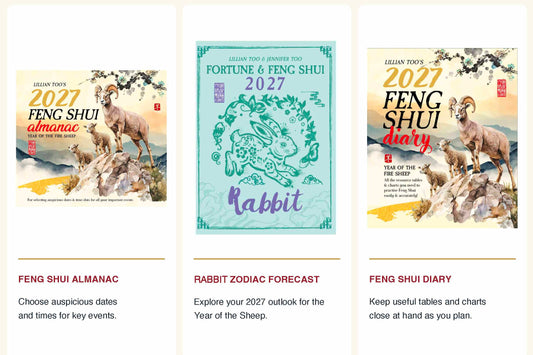 3 BOOKS COMBO - RABBIT - Lillian Too & Jennifer Too Fortune & Feng Shui, FS Diary, FS Almanac 2027 (PRE-ORDER) (Copy) (Copy)