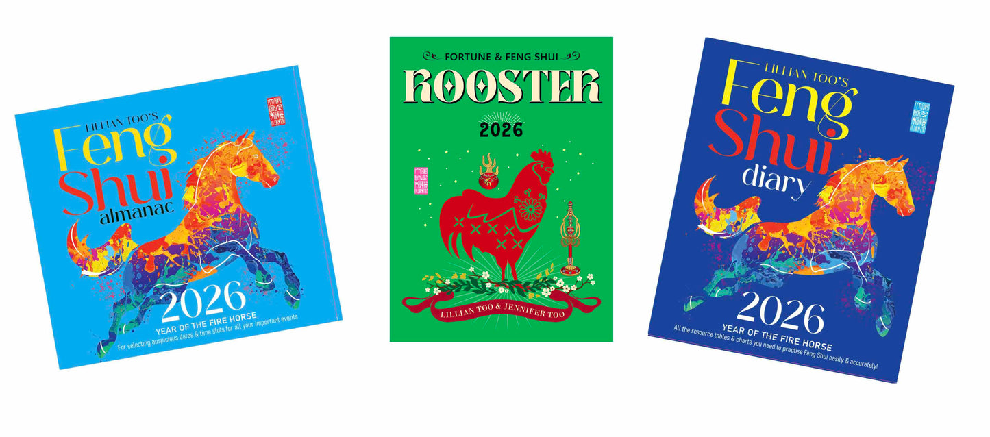 3 BOOKS COMBO - ROOSTER - Lillian Too & Jennifer Too Fortune & Feng Shui, FS Diary, FS Almanac 2026 - PRE-ORDER