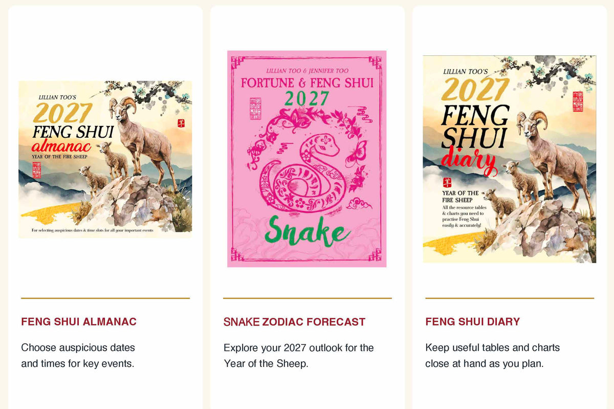 3 BOOKS COMBO - SNAKE - Lillian Too & Jennifer Too Fortune & Feng Shui, FS Diary, FS Almanac 2027 (PRE-ORDER) (Copy) (Copy) (Copy) (Copy)