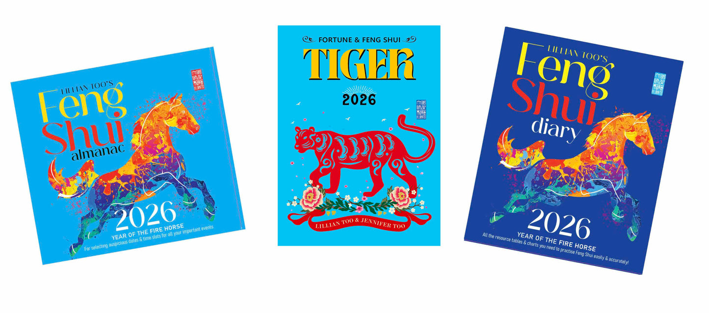 3 BOOKS COMBO - TIGER - Lillian Too & Jennifer Too Fortune & Feng Shui, FS Diary, FS Almanac 2026 - PRE-ORDER
