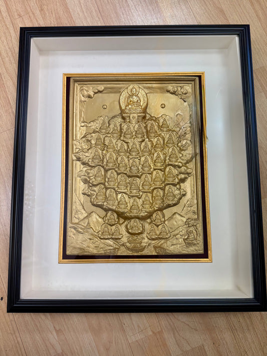 13715 - Shakyamuni Buddha with 39 Buddha Gold Frame