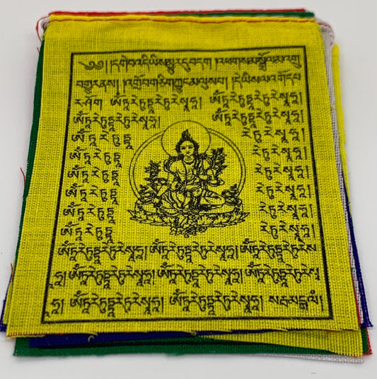 4714 - Green Tara Prayer Flags - 3 1/4 Inches Height x 3 Inches Width