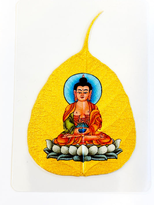 6588 - Golden Bodhi Leaf - Amitabha Buddha - Bodhisattva for Dog & Boar