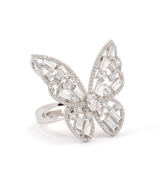 Butterfly Ring With Om Ah Hum Mantra