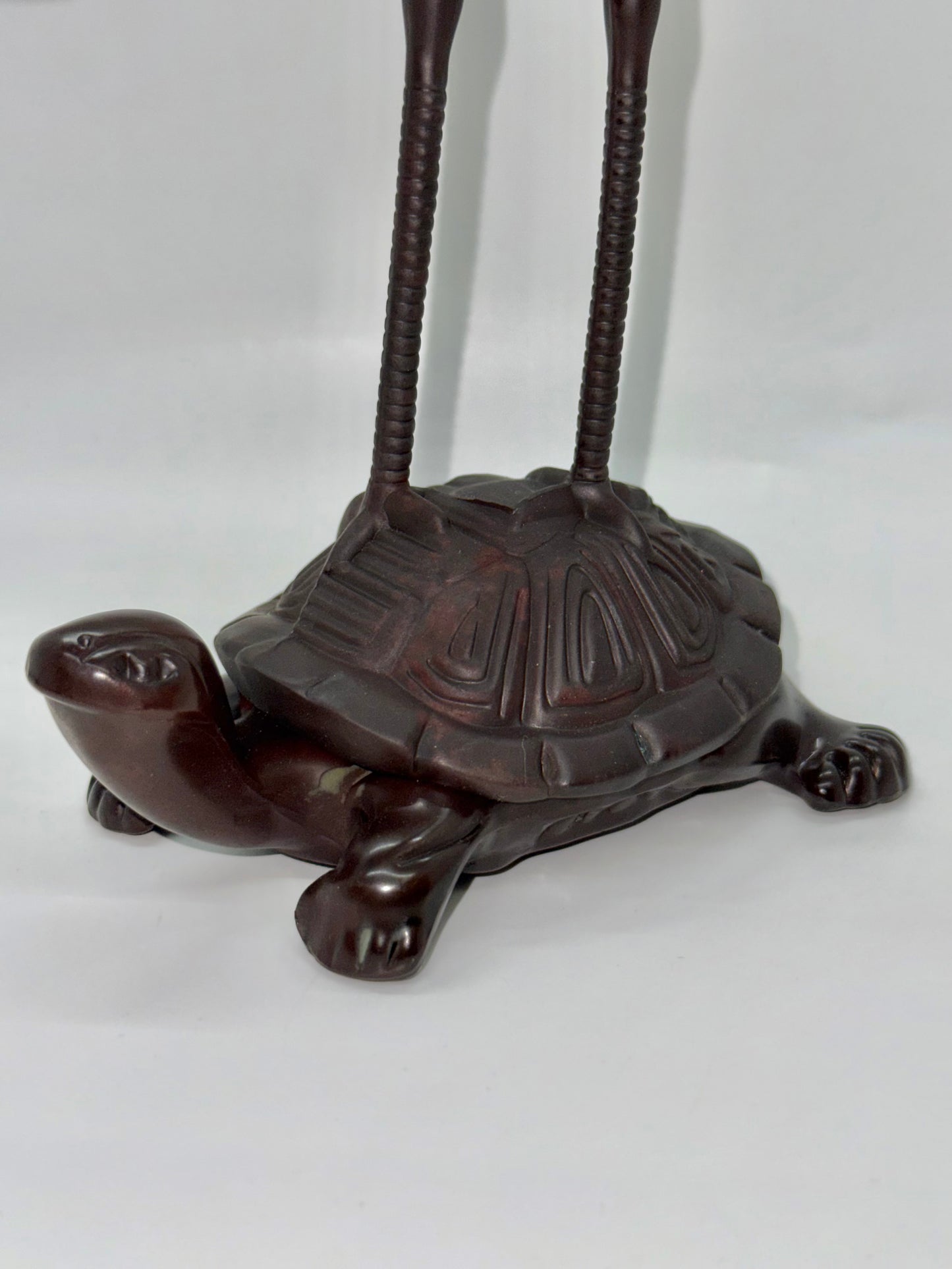 Crane and Turtle Holding Lotus Incense Burner (7045)