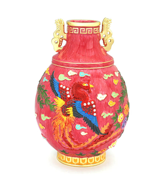 Crimson Phoenix Vase