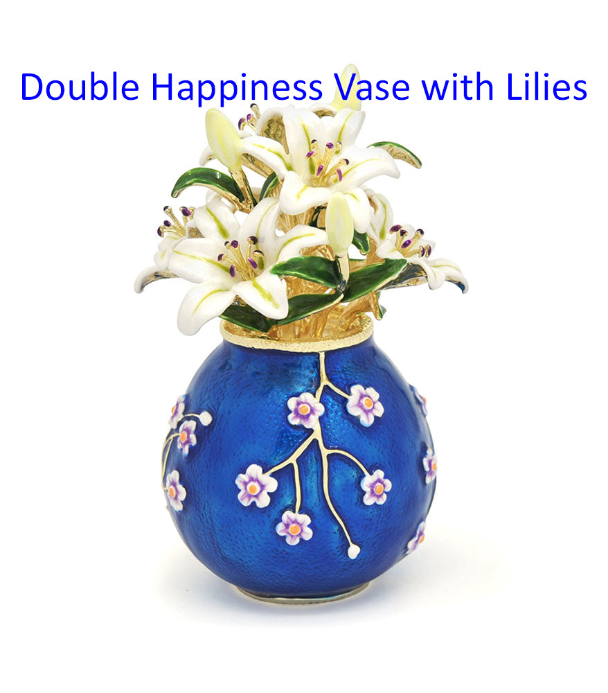6837 - Double Happiness Vase With Lilies