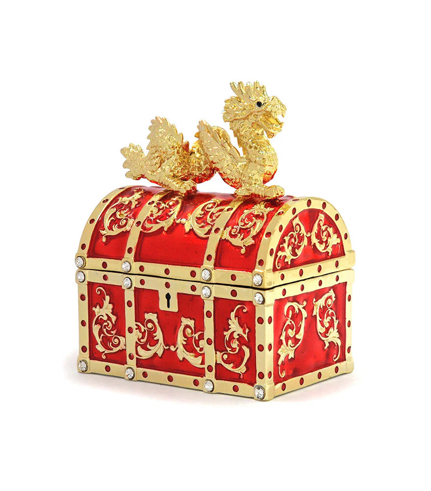 Dragon on Treasure Chest - Red (For preseving and growth your wealth)
