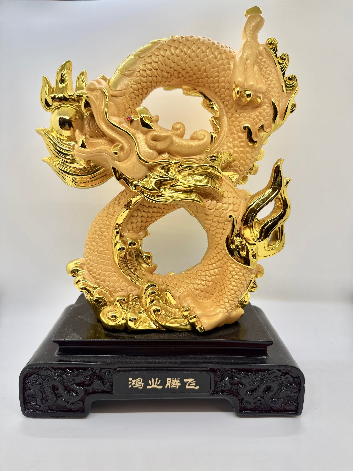 Rising Golden Dragon in Number 8 Shape - 15 Inches Length (16634)