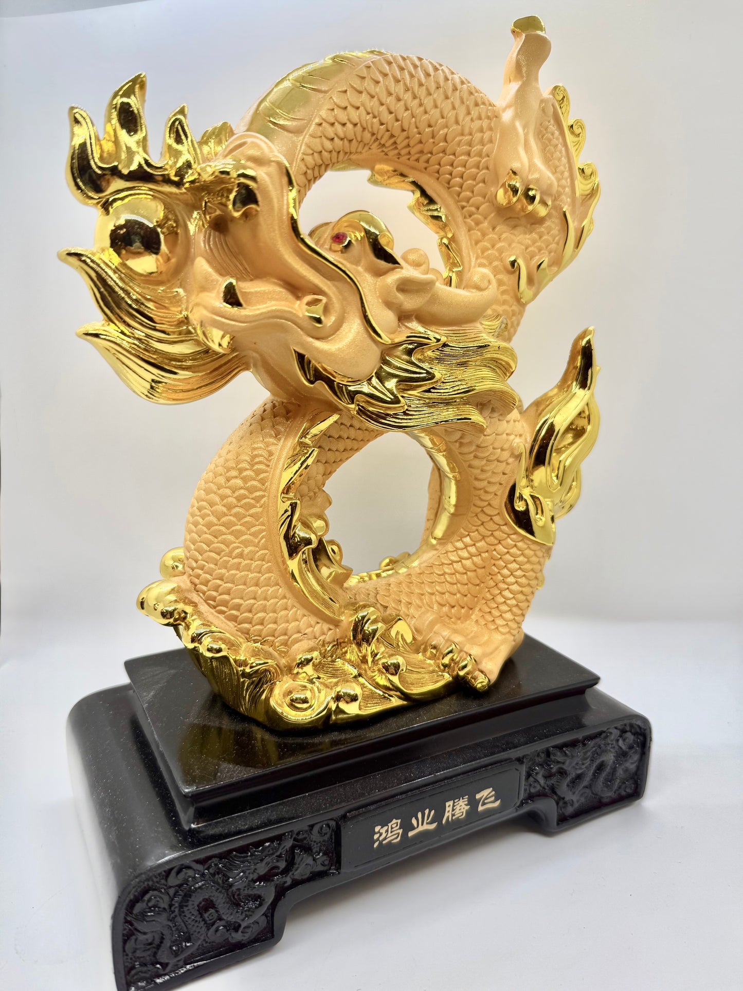 Rising Golden Dragon in Number 8 Shape - 15 Inches Length (16634)