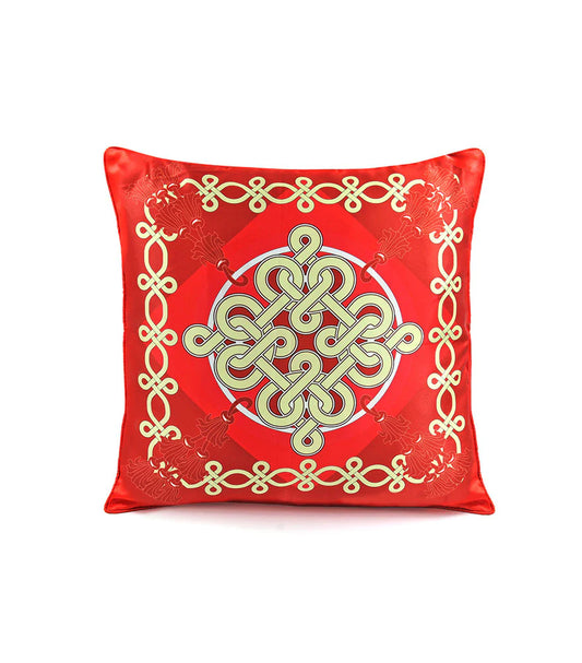 7245 - Everlasting Knot Cushion Cover - Dark Red