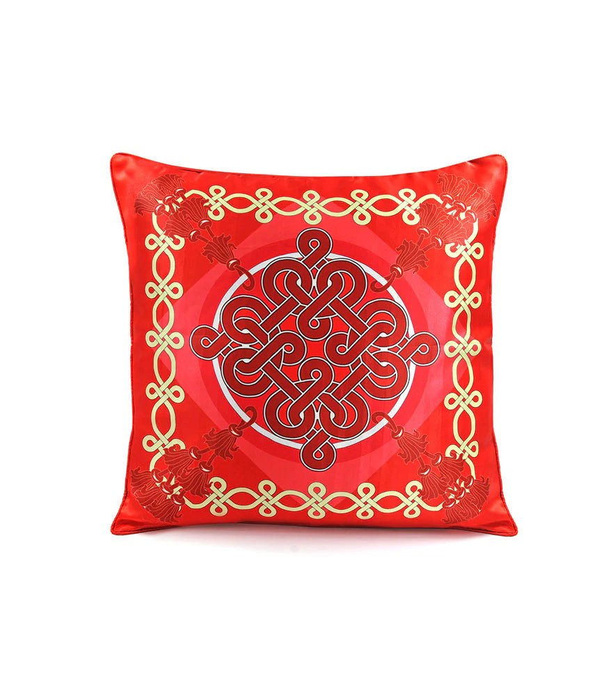 7244 - Everlasting Knot Cushion Cover - Red