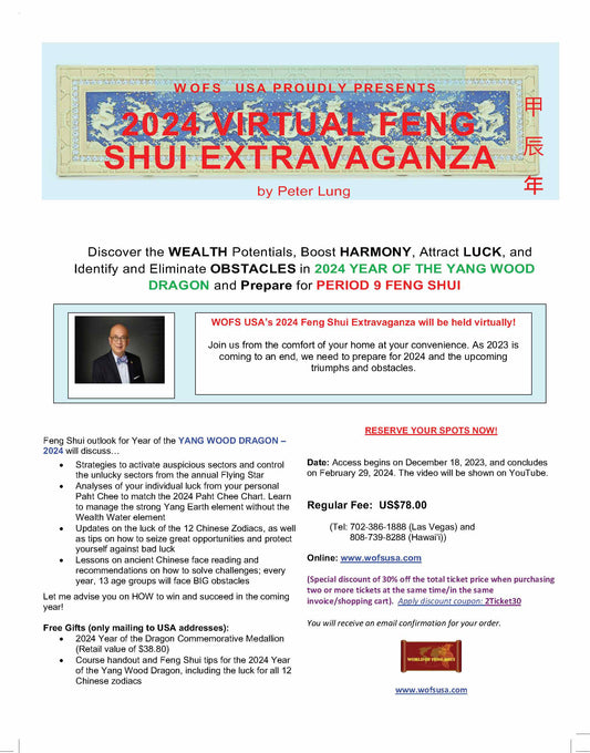 2024 Virtual Feng Shui Extravaganza - Year of the Dragon