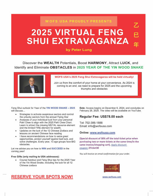 2025 Virtual Feng Shui Extravaganza - Year of the Snake