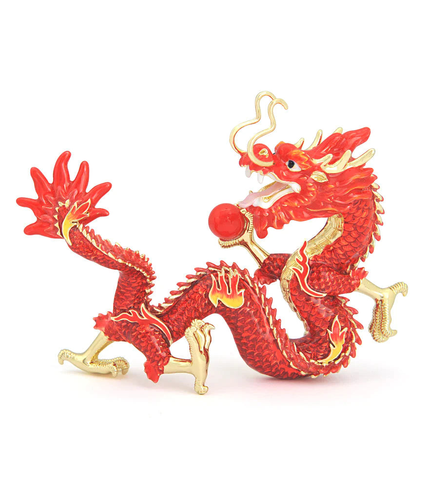 Fire Dragon Holding Fireball To Suppress Quarrelsome & Conflict Energies