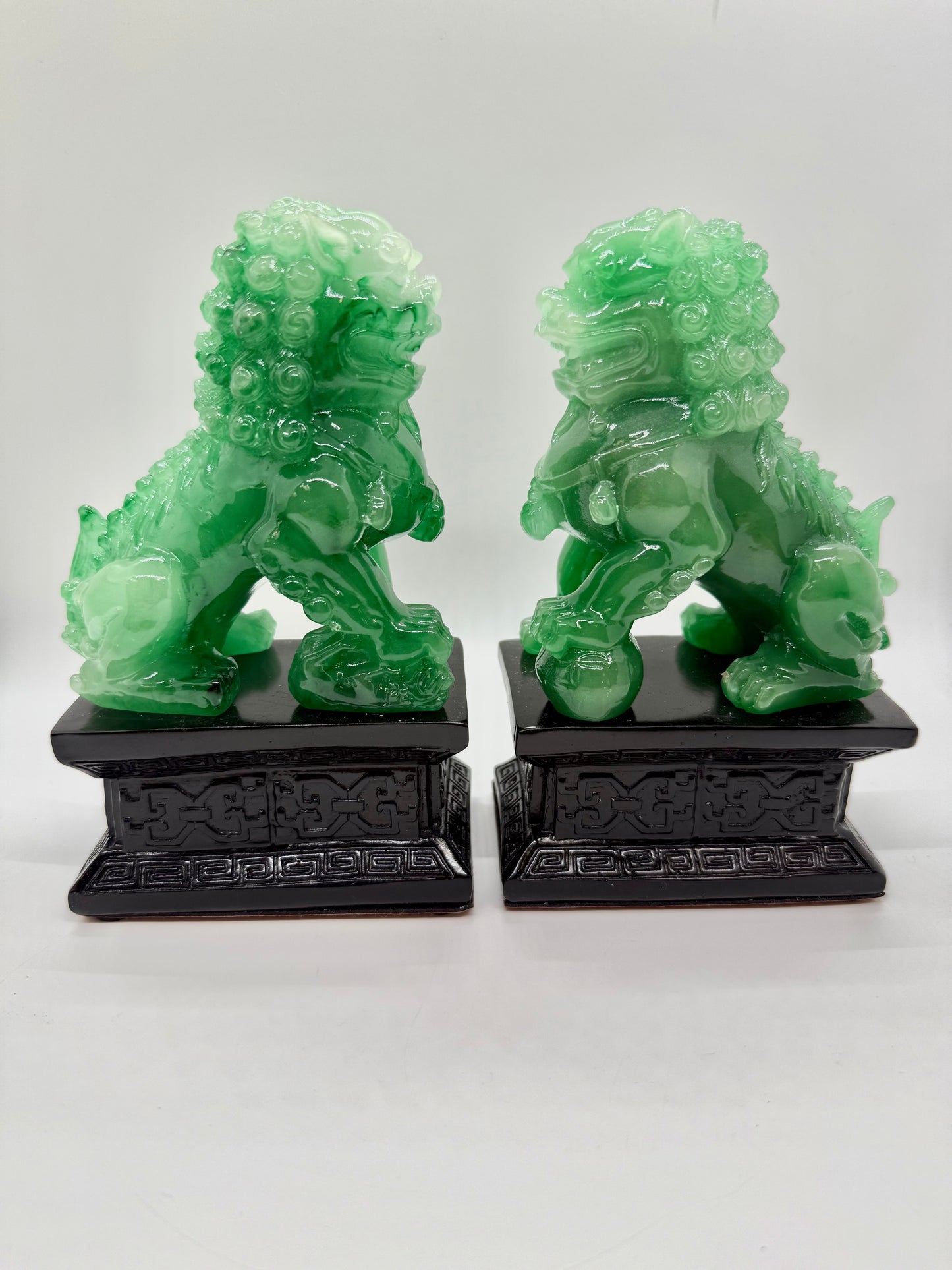 Fu Dogs - 6 1/2" Height - Pair (15942) (Green Color)
