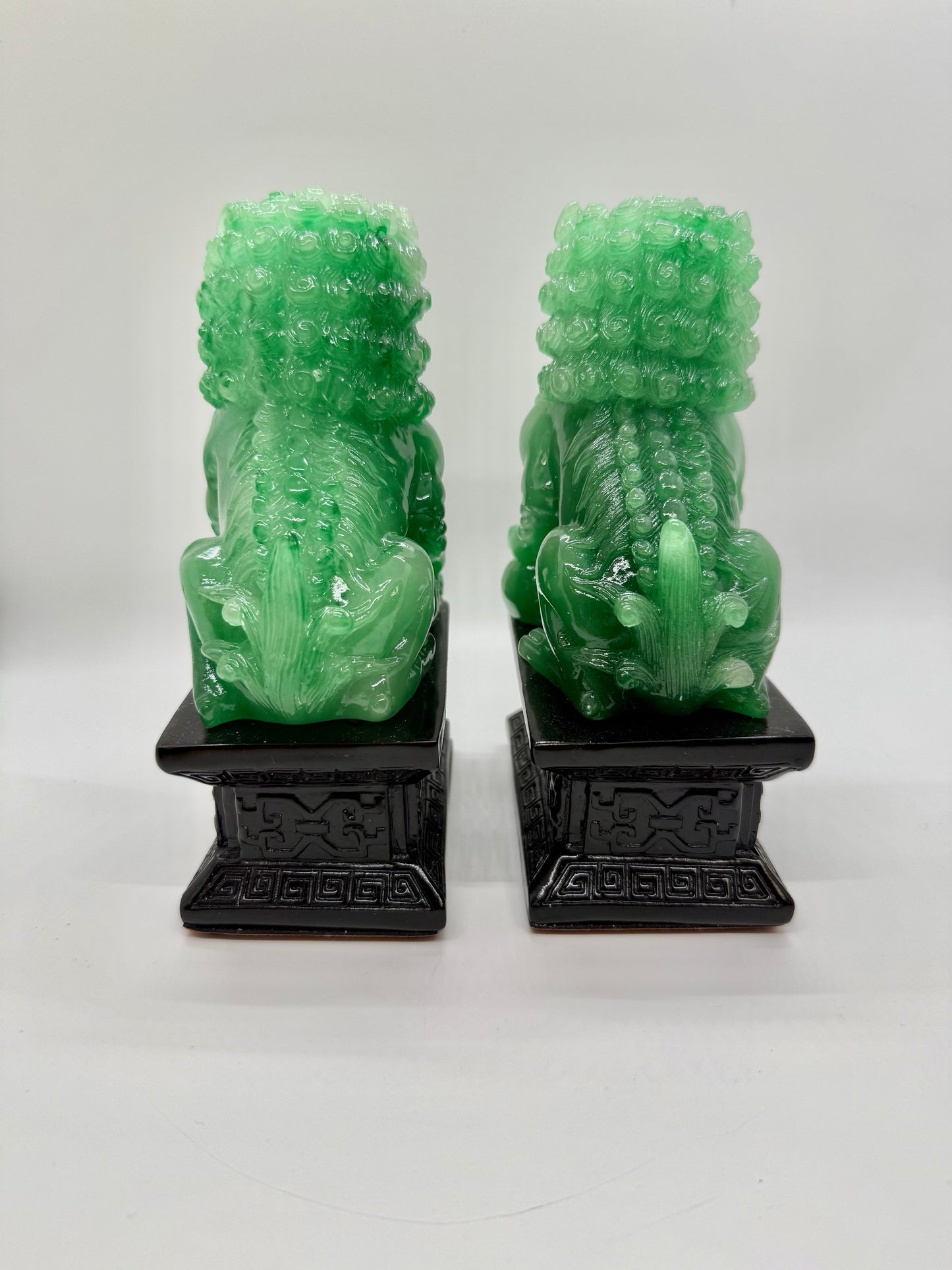 Fu Dogs - 6 1/2" Height - Pair (15942) (Green Color)