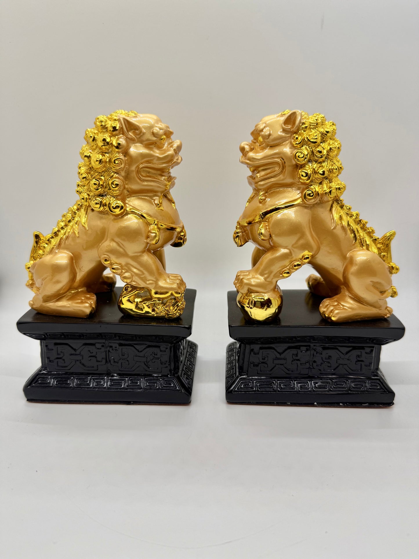 Fu Dogs - 6 1/2" Height - Pair (15943) (Gold)