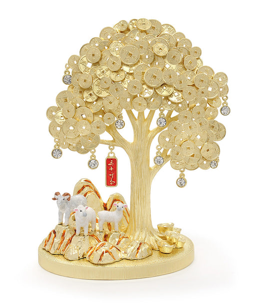 Golden Money Tree with 3 Sheep - 7448