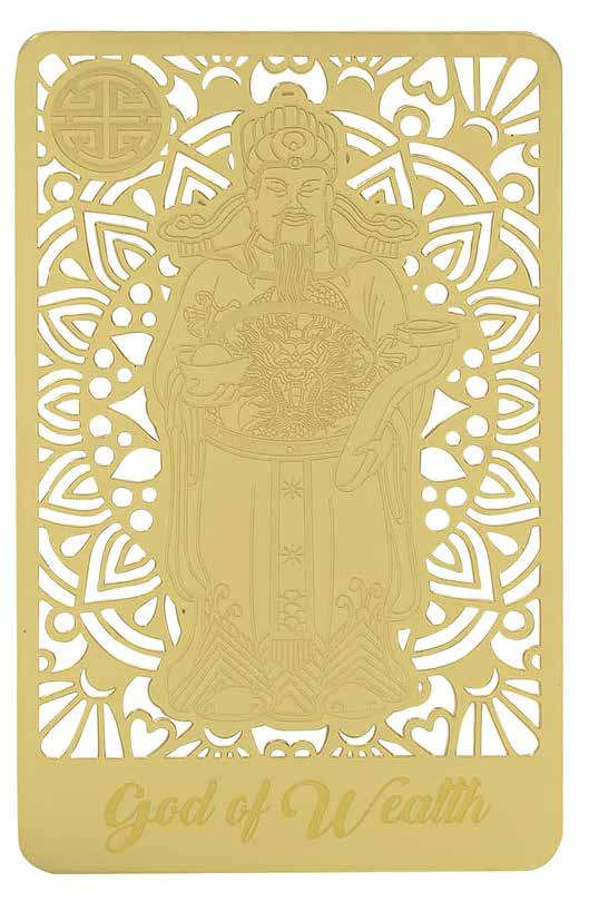 6090 - God of Wealth Gold Talisman Card
