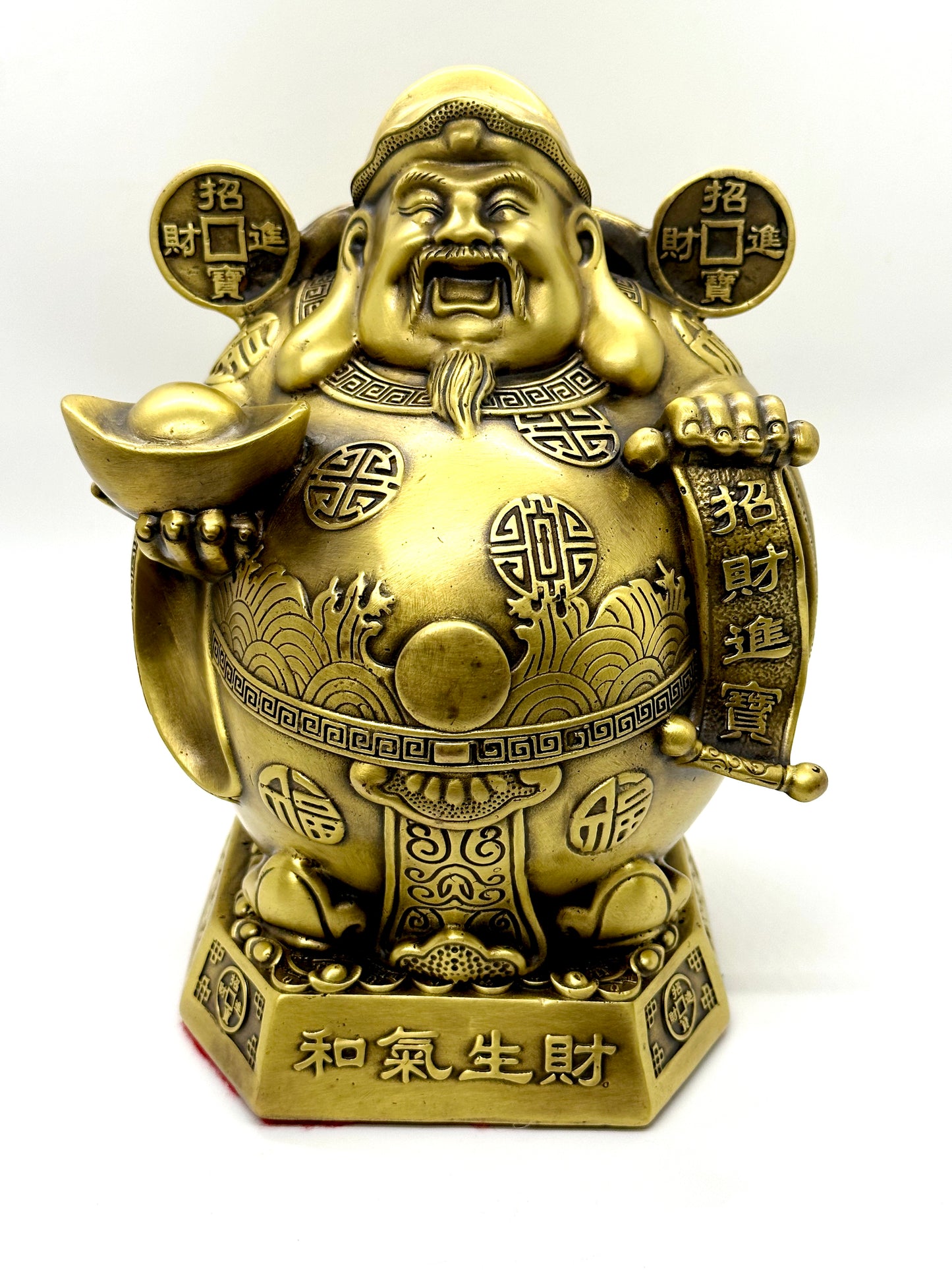 6074- God of Wealth - Brass - 10 Inches Height