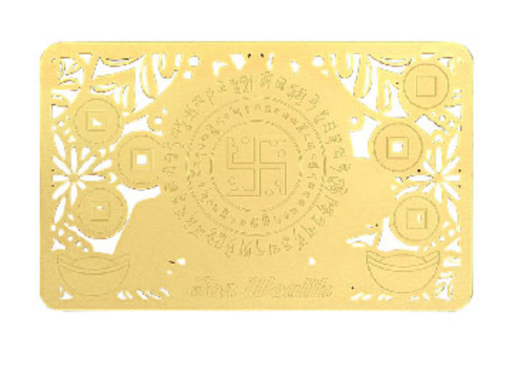 5373 - "Increase Your Wealth Luck" Gold Talisman Card