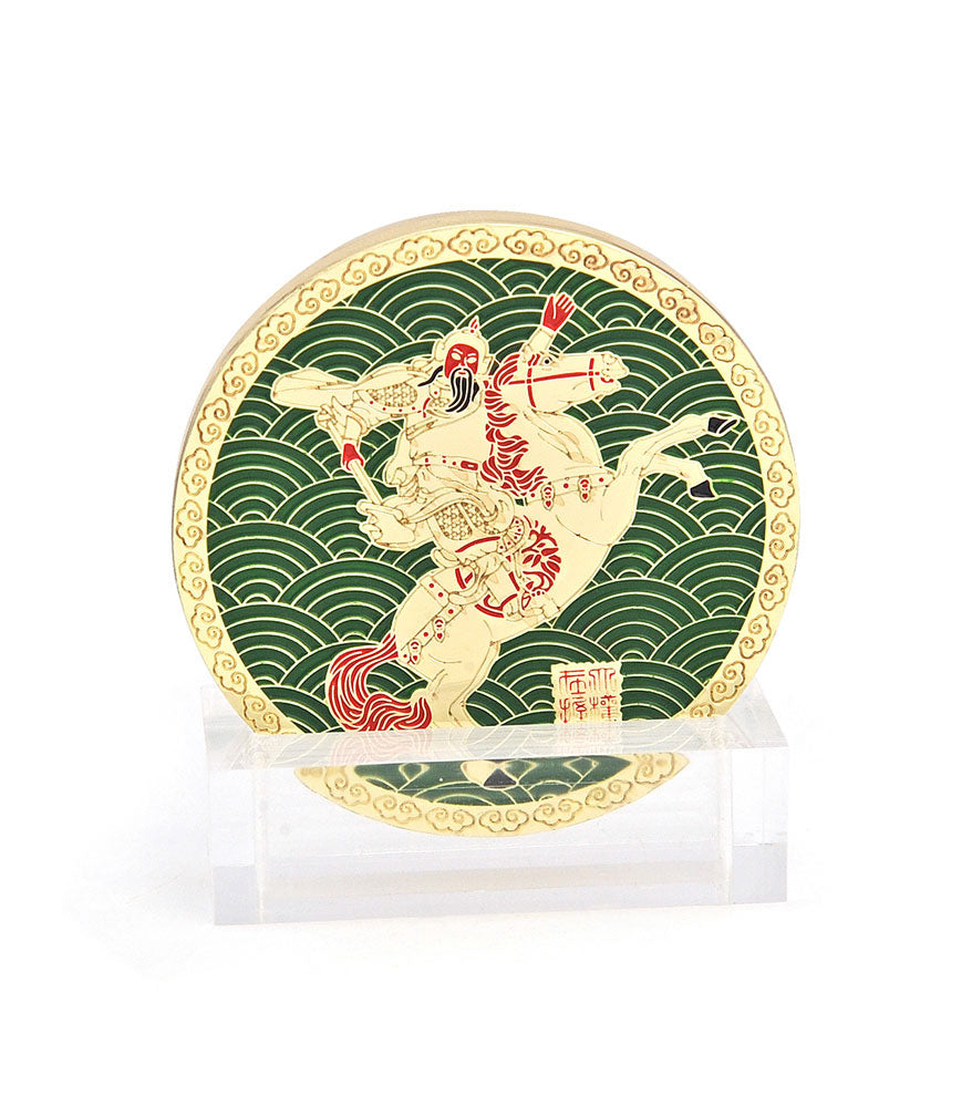 Kwan Kung Riding A Horse Mini Plaque