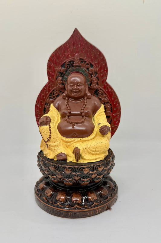 Laughing Buddha Sitting on the Lotus - 7"Height (7505)