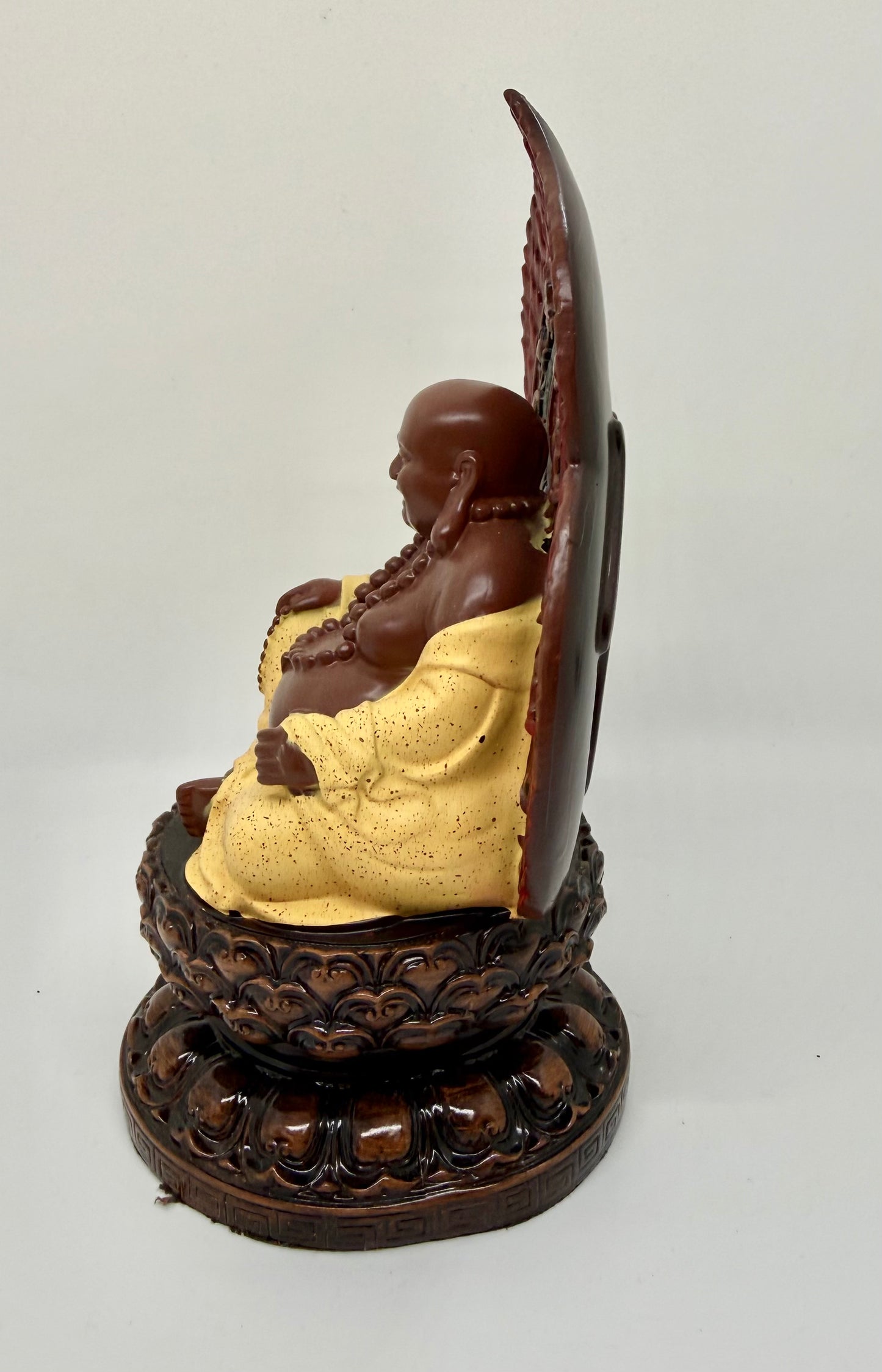 Laughing Buddha Sitting on the Lotus - 7"Height (7505)