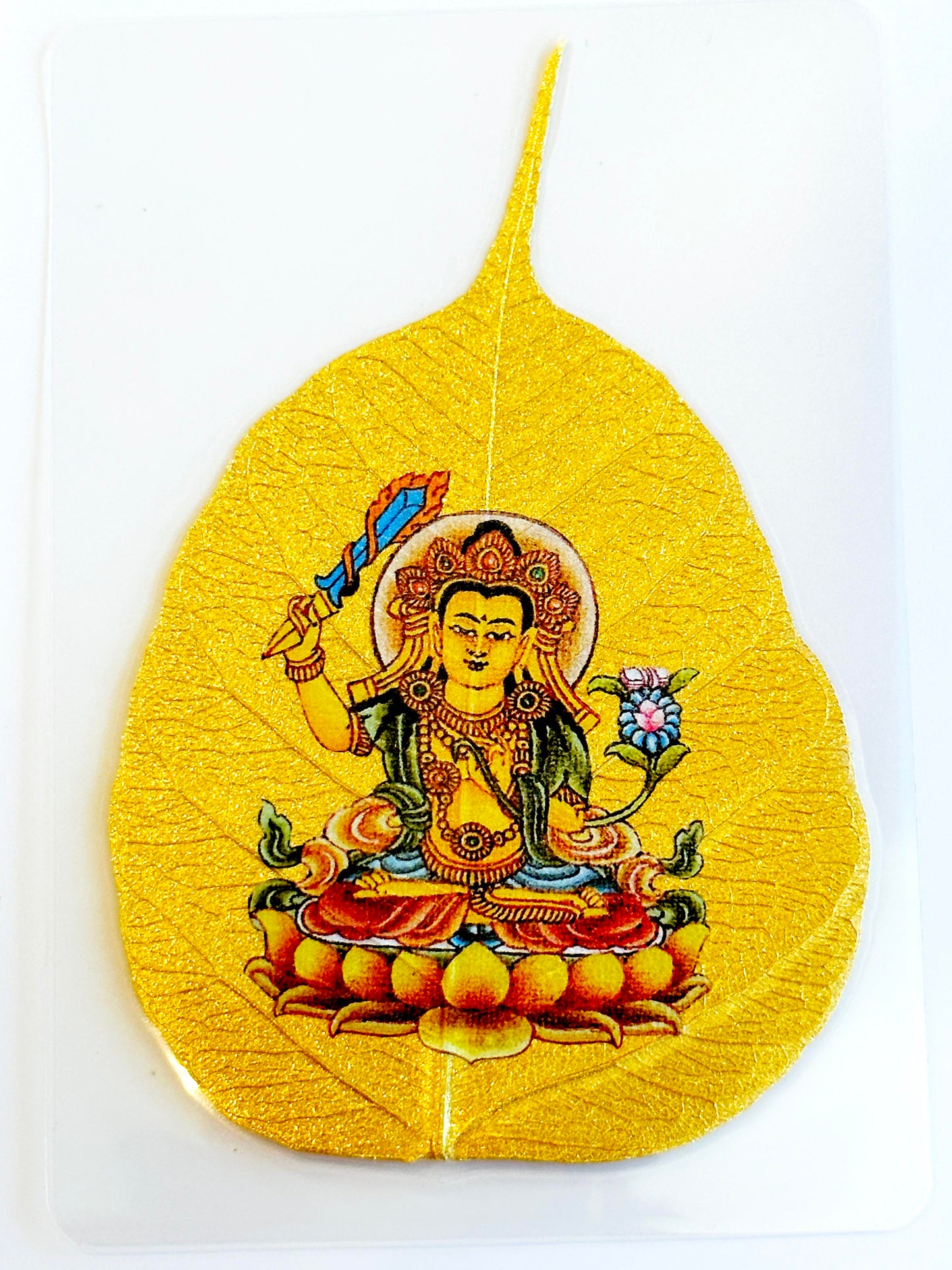 6583 - Golden Bodhi Leaf - Manjushri Buddha for Wisdom