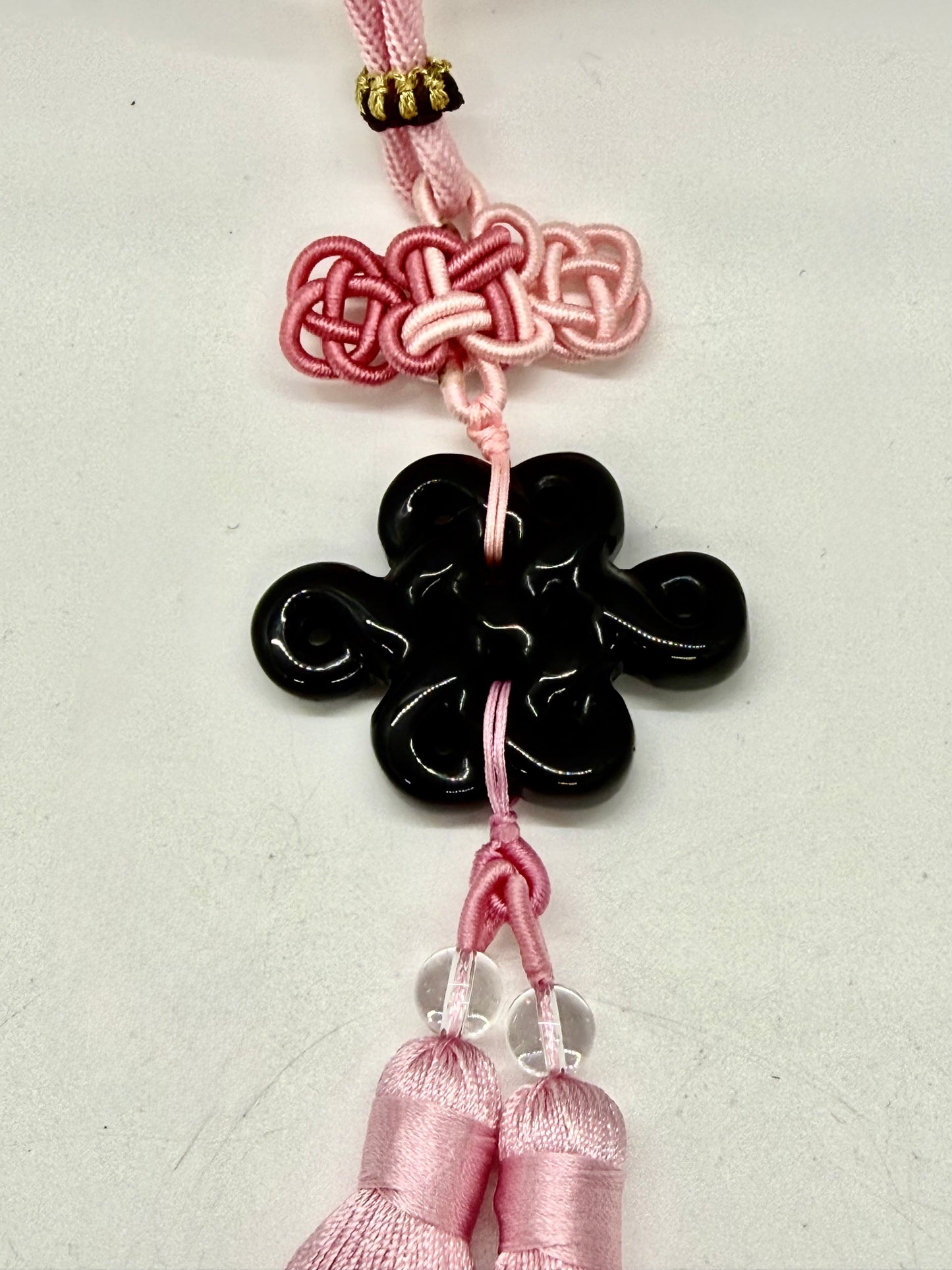 Mystic Knot Hanging - Black Agate (7855)