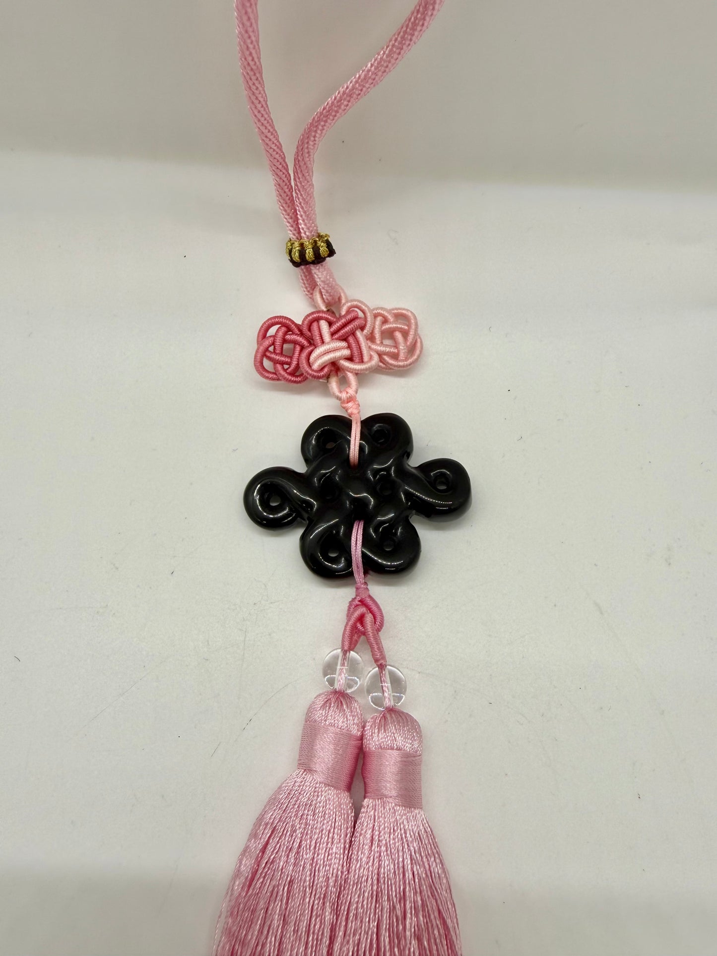 Mystic Knot Hanging - Black Agate (7855)