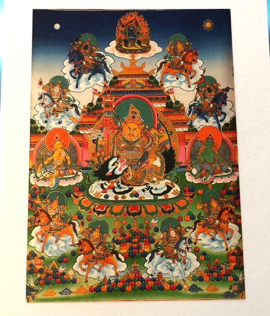 14004 - Namtose - King of Wealth With 8 Yakshas and Green Tara Print
