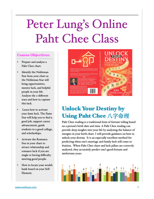 Unlock Your Destiny by Using Paht Chee Class - Early Bird Special