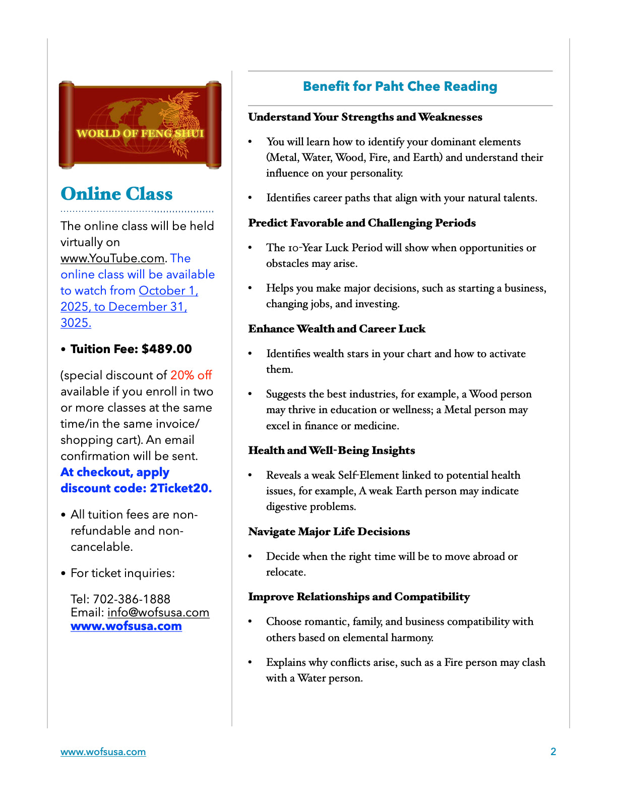 Unlock Your Destiny by Using Paht Chee Class - Early Bird Special