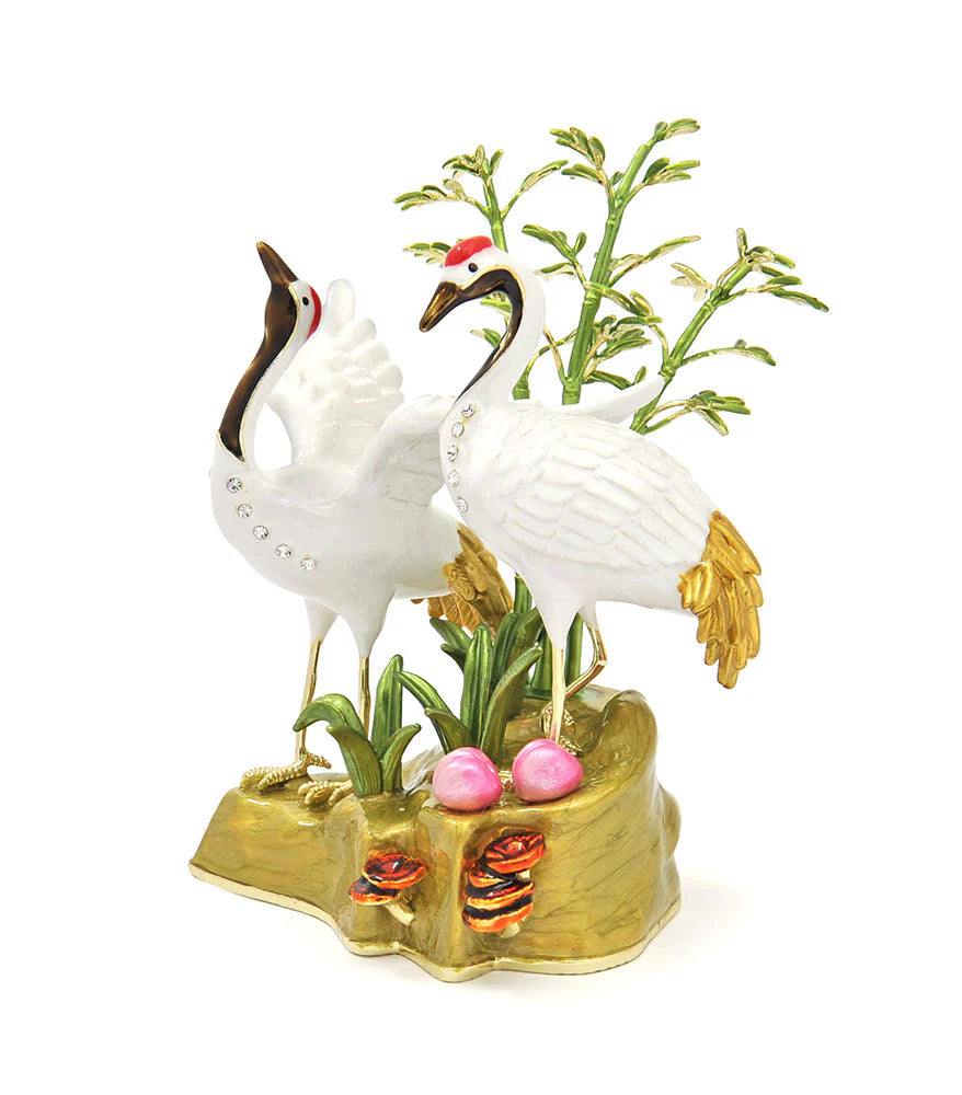 6912 - Pair Of Crane with Peaches & Bamboo