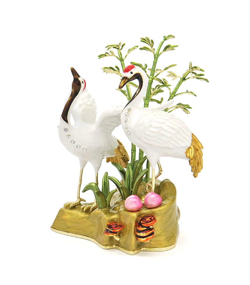 6912 - Pair Of Crane with Peaches & Bamboo