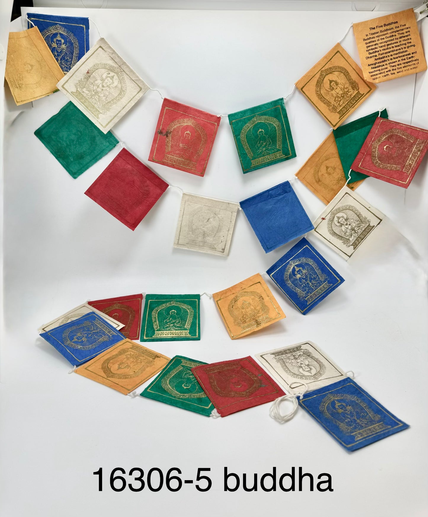 16306 - Five Buddha Prayer Flags (25 Flags)