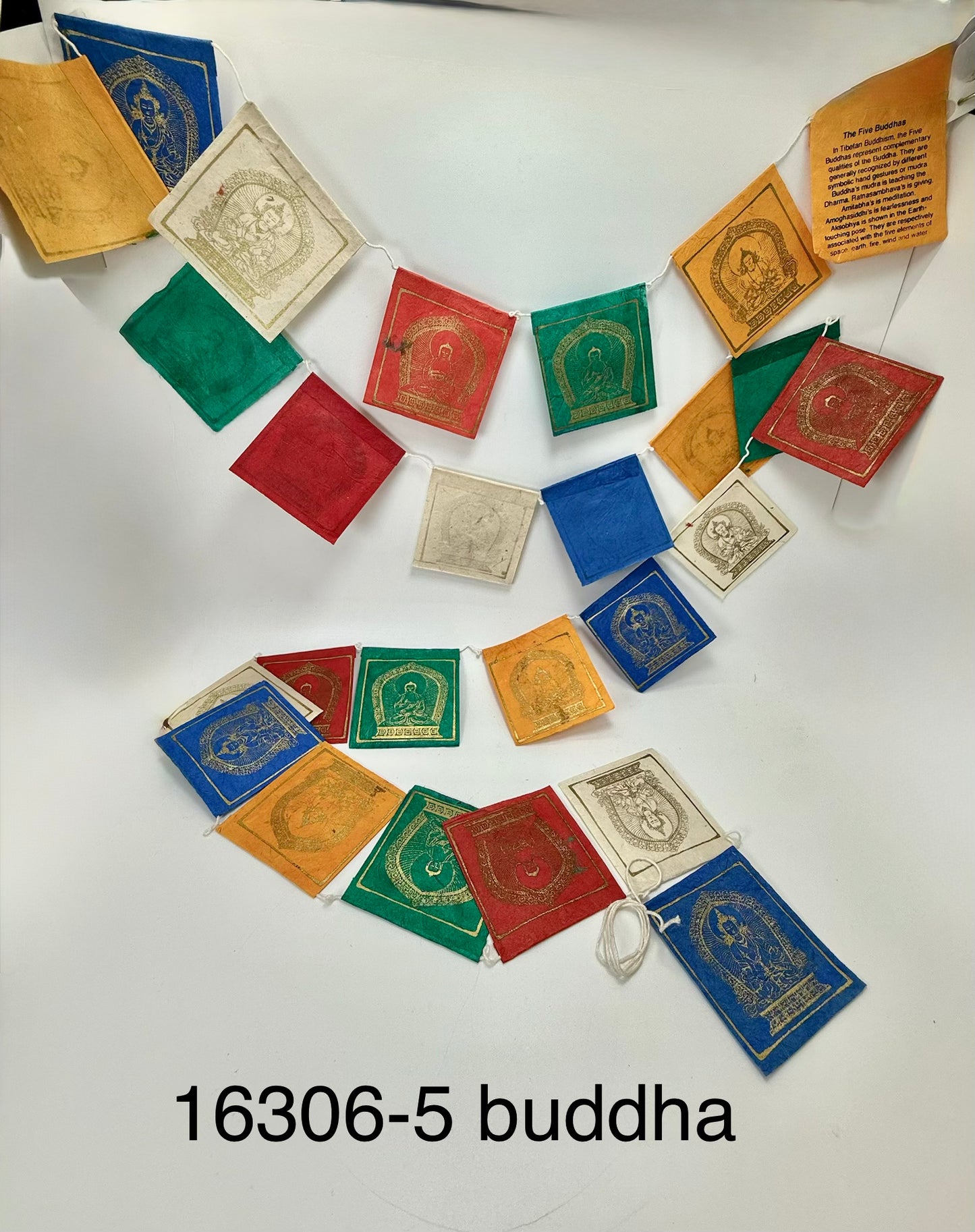 16306 - Five Buddha Prayer Flags (25 Flags)