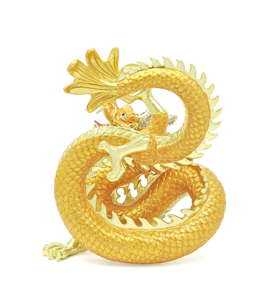 6299 - Rising Golden Dragon Holding A Pearl