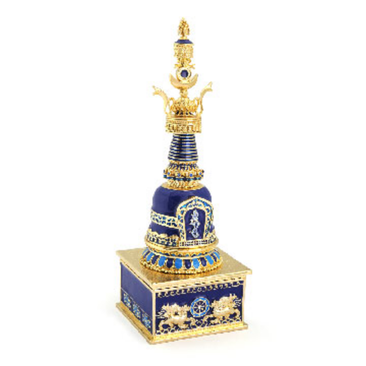 4967 - Bejeweled Treasure Chest with Dharani (Blue)