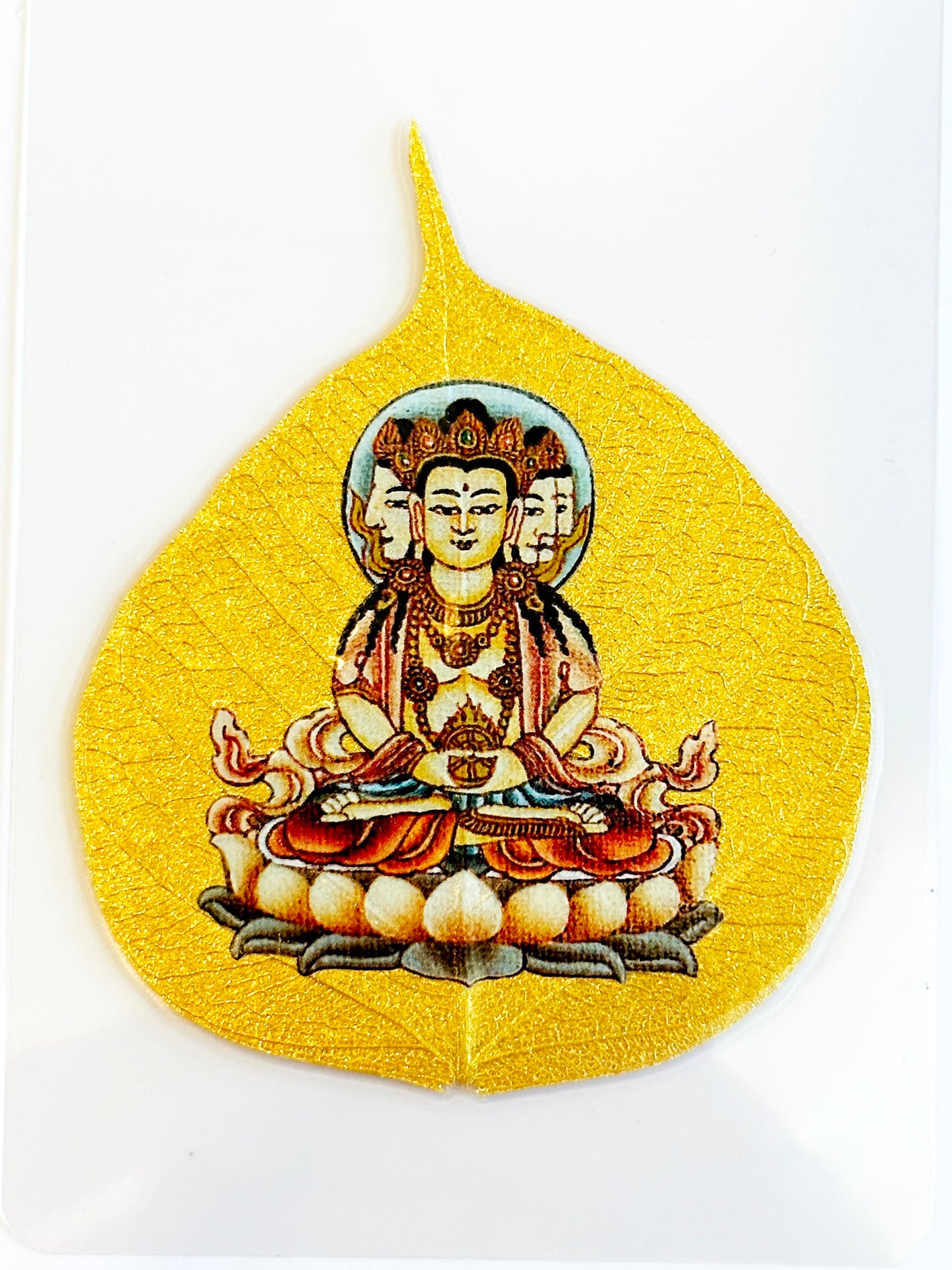 6586 - Golden Bodhi Leaf - Vairocana Buddha - Bodhisattva for Sheep & Monkey