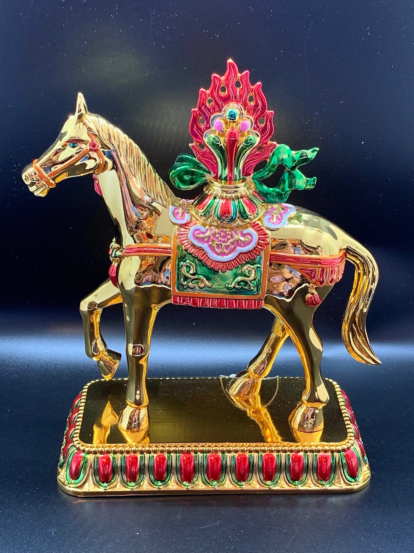 13552 - Brass Windhorse for Success - Multi Color (3 1/4 Inches Height)