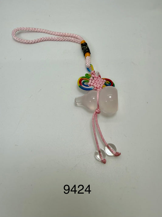 Rose Quartz Wu Lou Charm - 9424